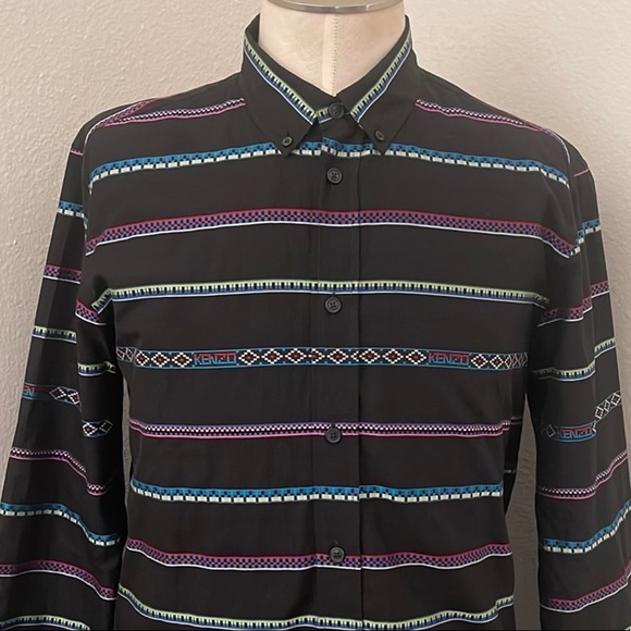 MENS KENZO MULTICOLOR BUTTON DOWN SHIRT